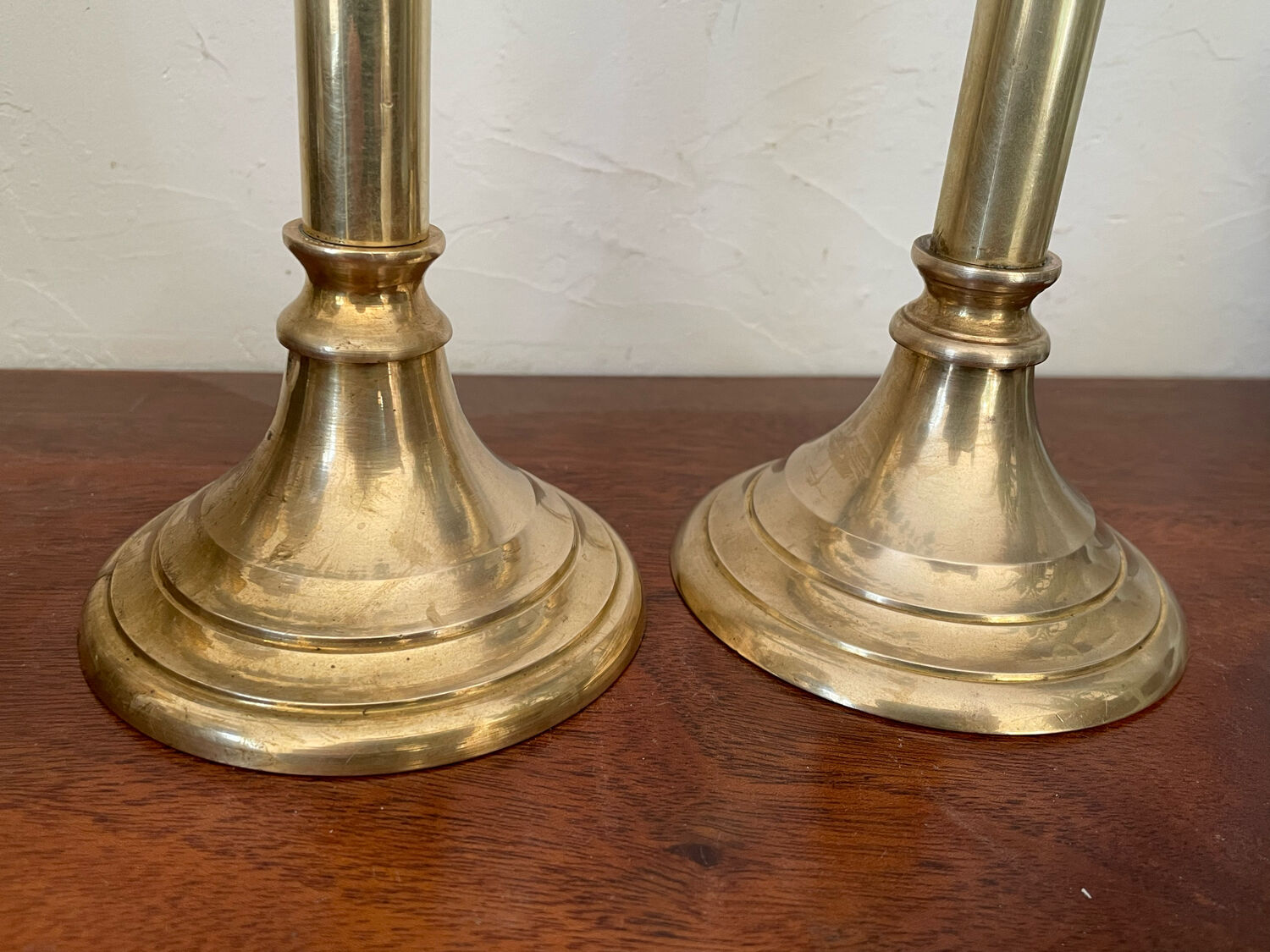 Pair of Scandinavian brass candle holders