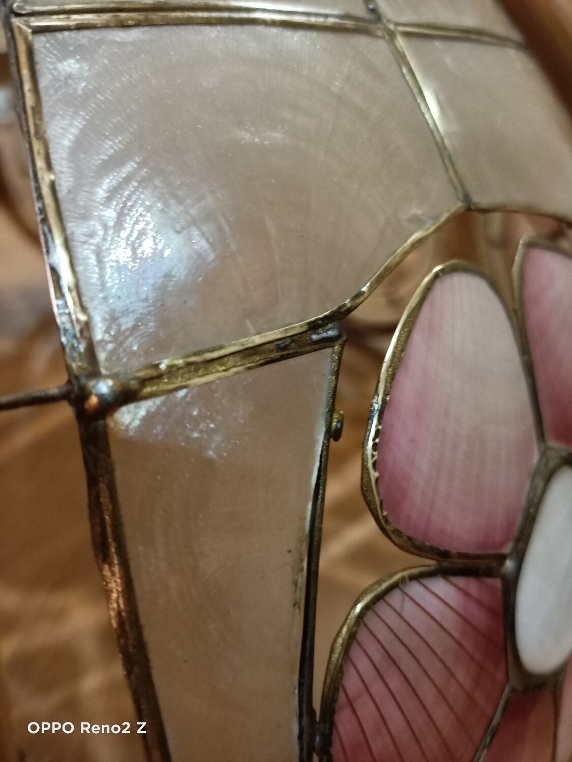 Suspension nacre et bambou