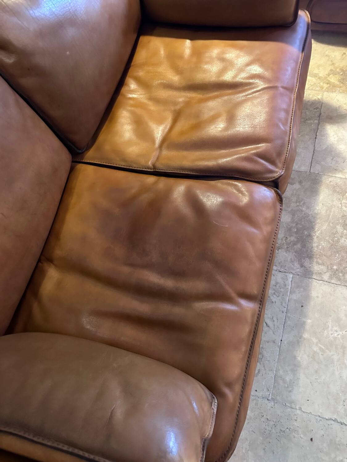 2-seater leather sofa by Roche Bobois