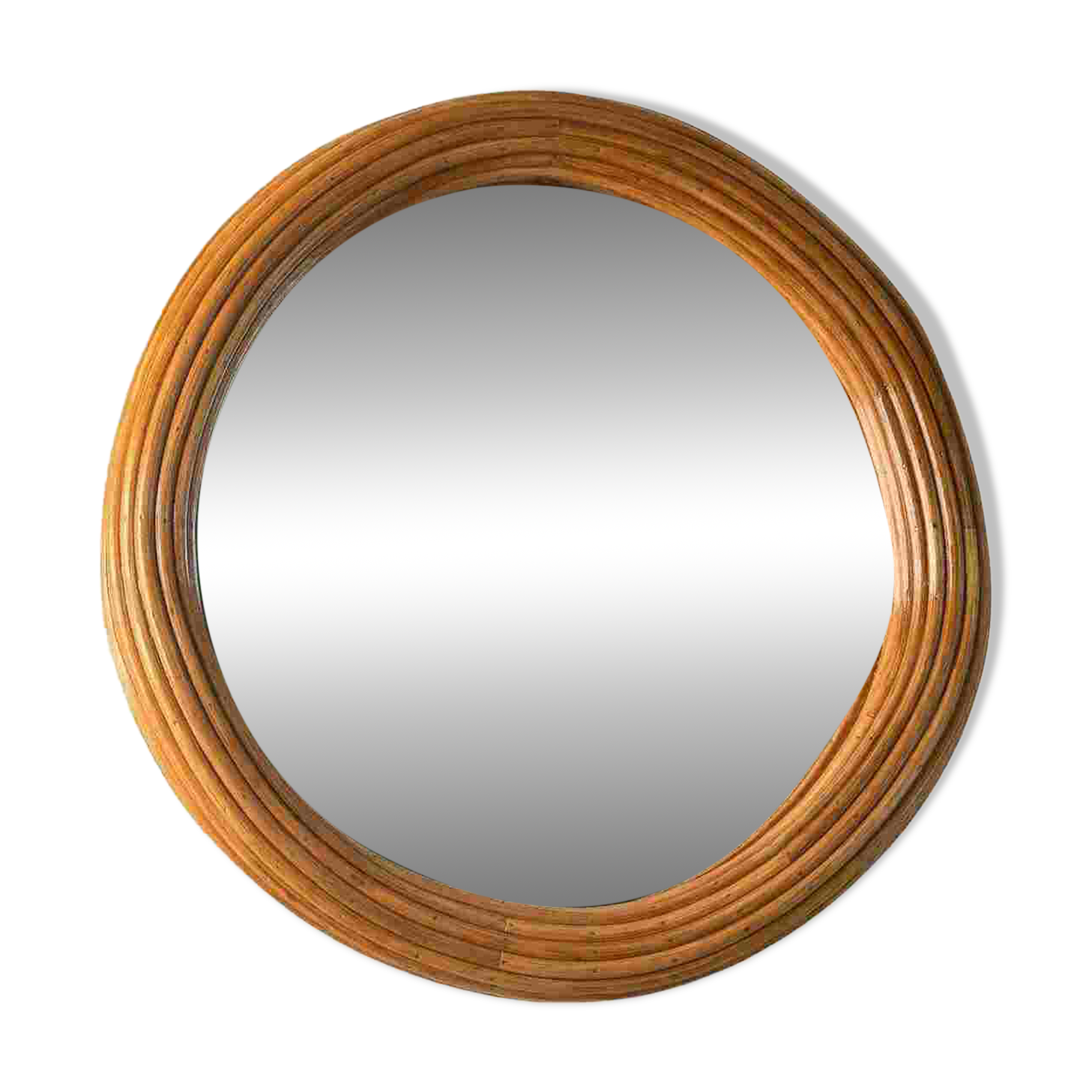 Round Rattan Wall Mirror