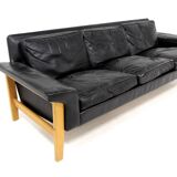 Scandinavian 3-seater leather sofa, Ulferts, Sweden, 1960