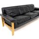 Canapé scandinave 3 places en cuir, Ulferts, Suède, 1960