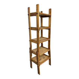 Brutalist shelf from the 1950s in beech wood.