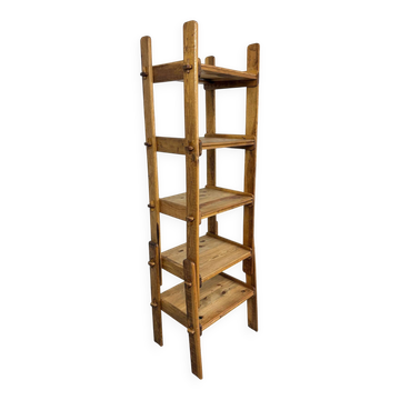 Brutalist shelf from the 1950s in beech wood.