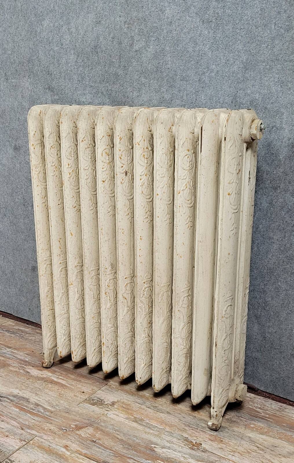 Decorated cast iron floral radiator from the 19th century.