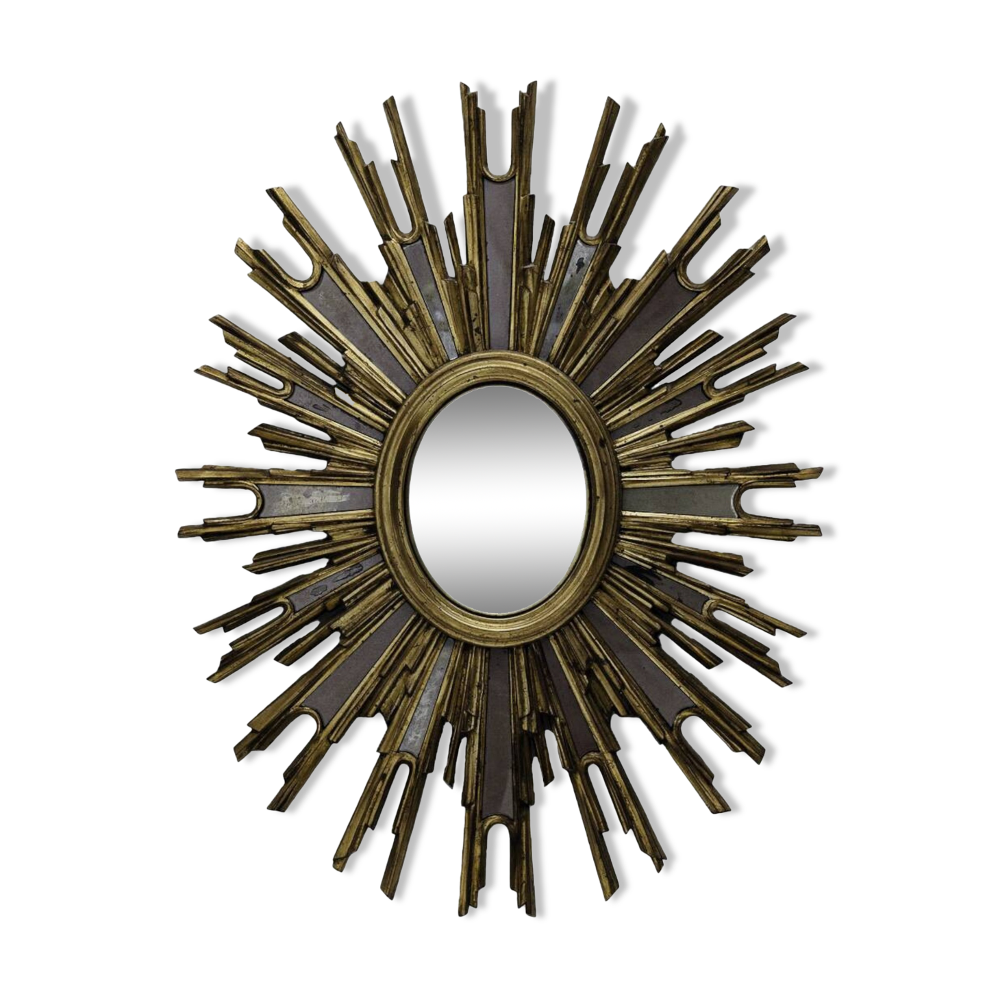 Rare oval convex sun mirror (3 pieces available)