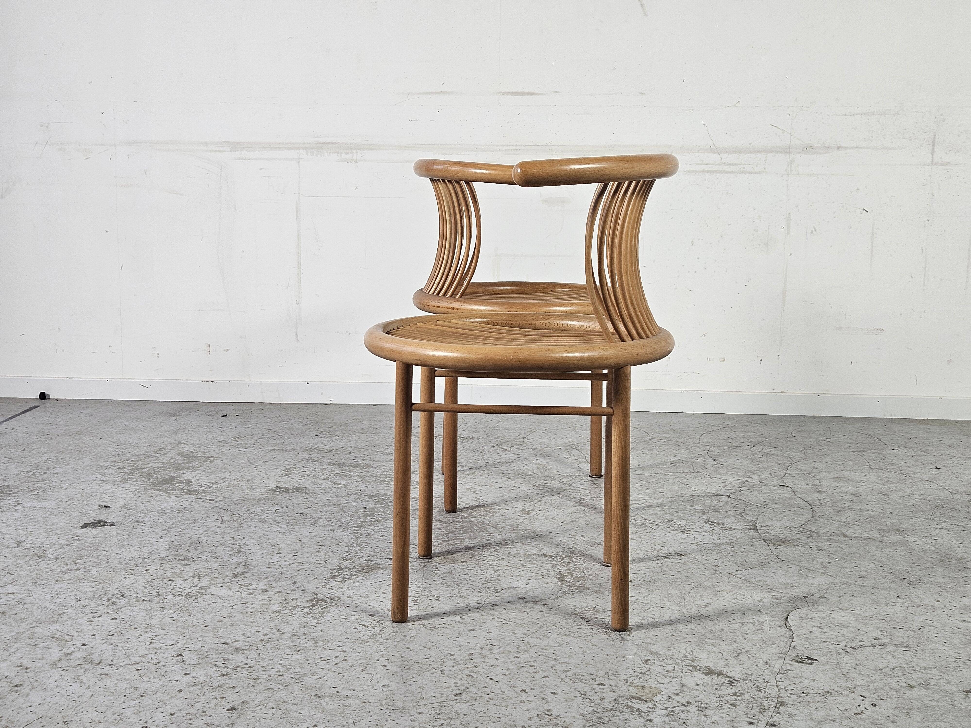 Pair of Herbert Ohl chairs for Lubke, 1980s