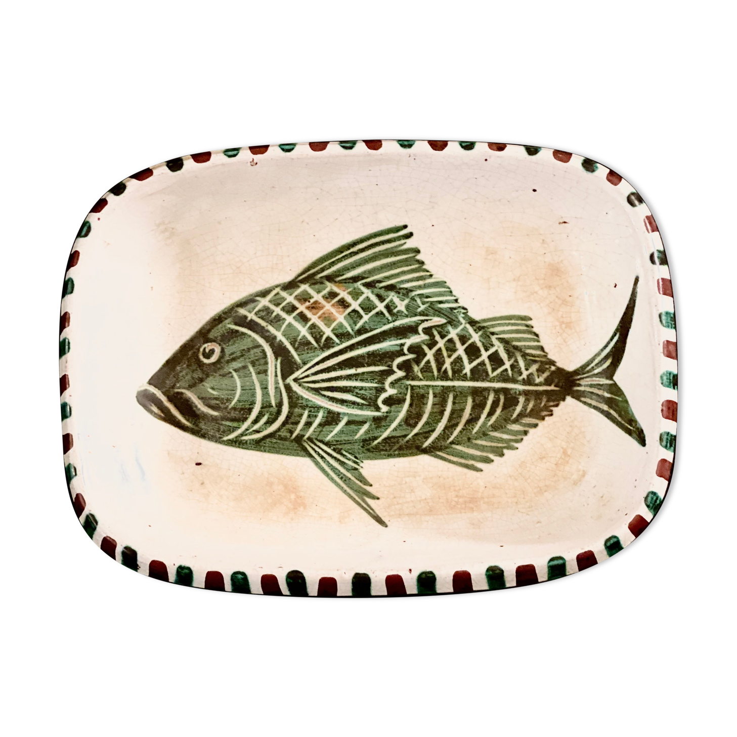 Ceramic dish by antoine fazio - vallauris circa 60