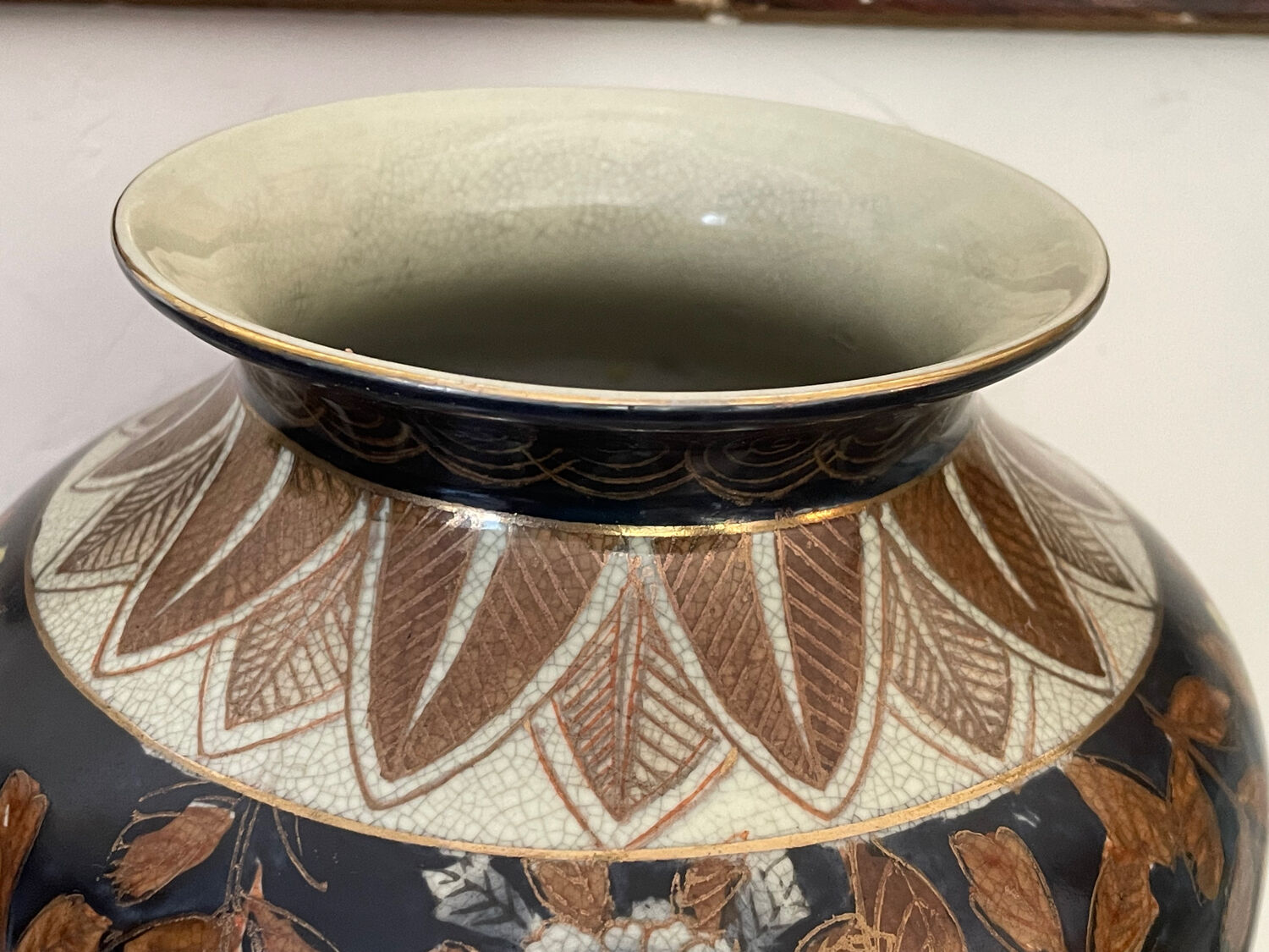 Paire de vases émail craquelé