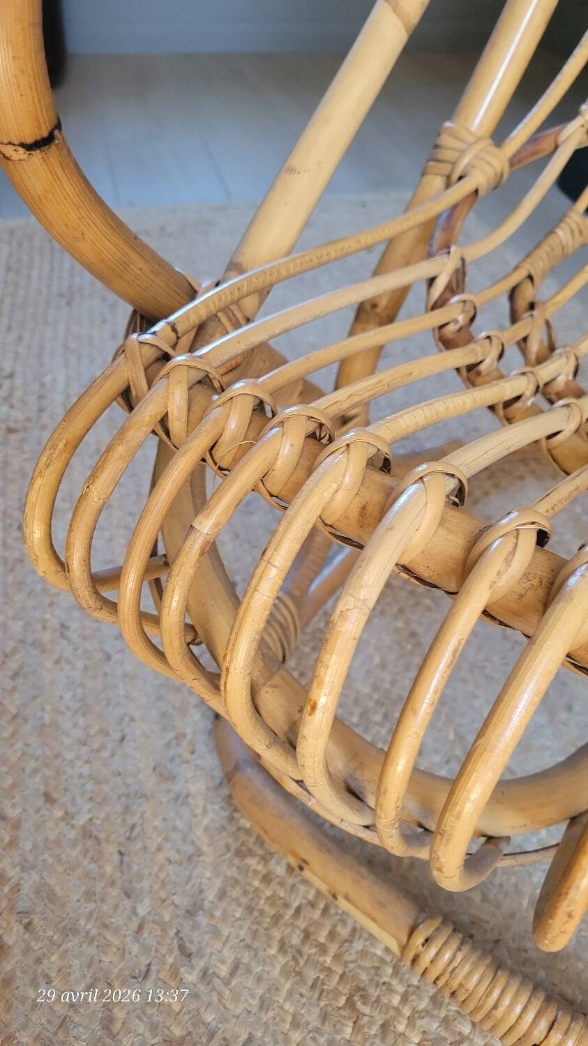 Vintage rattan armchair