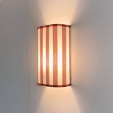 Pair of striped fabric wall lights