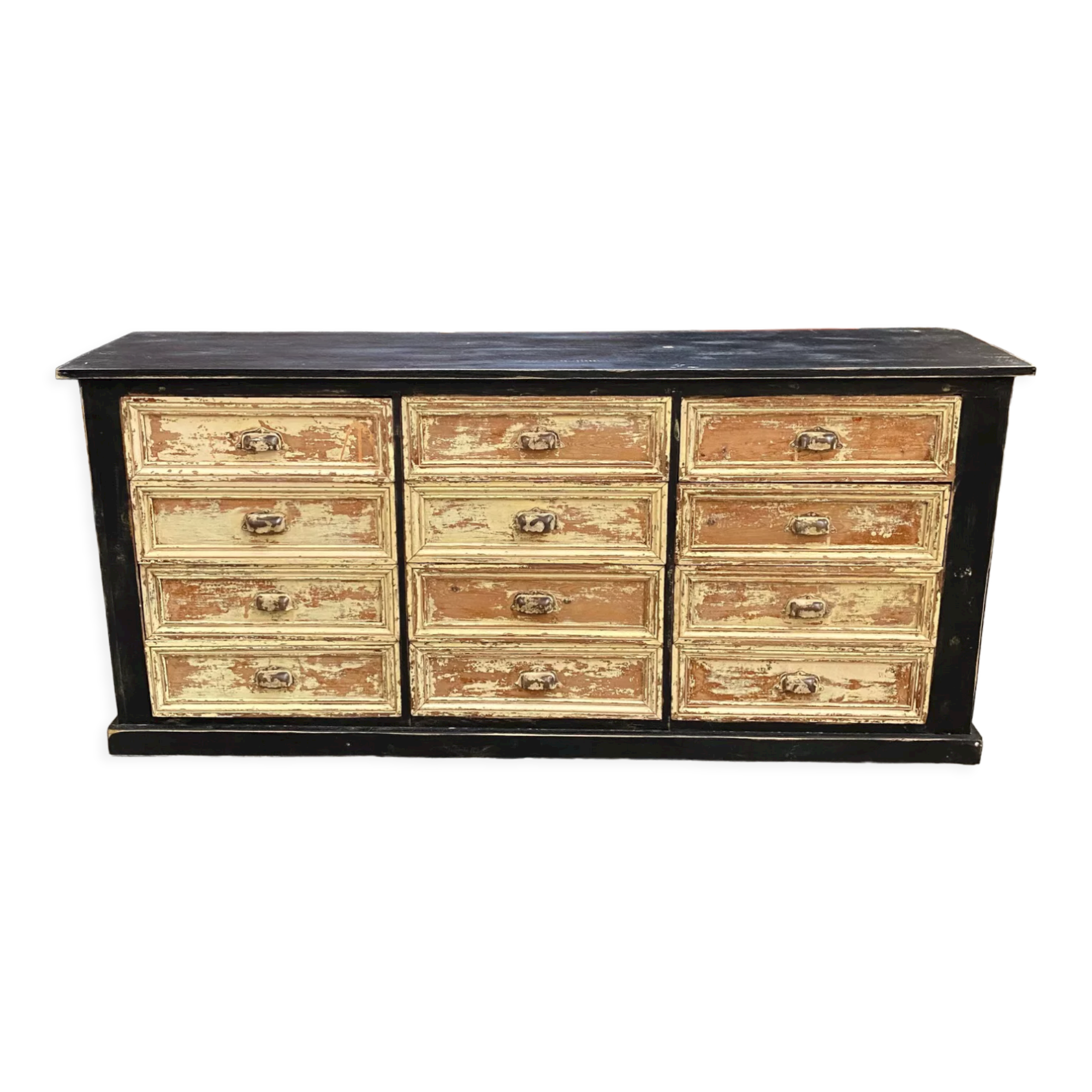 Old loom cabinet with drawers