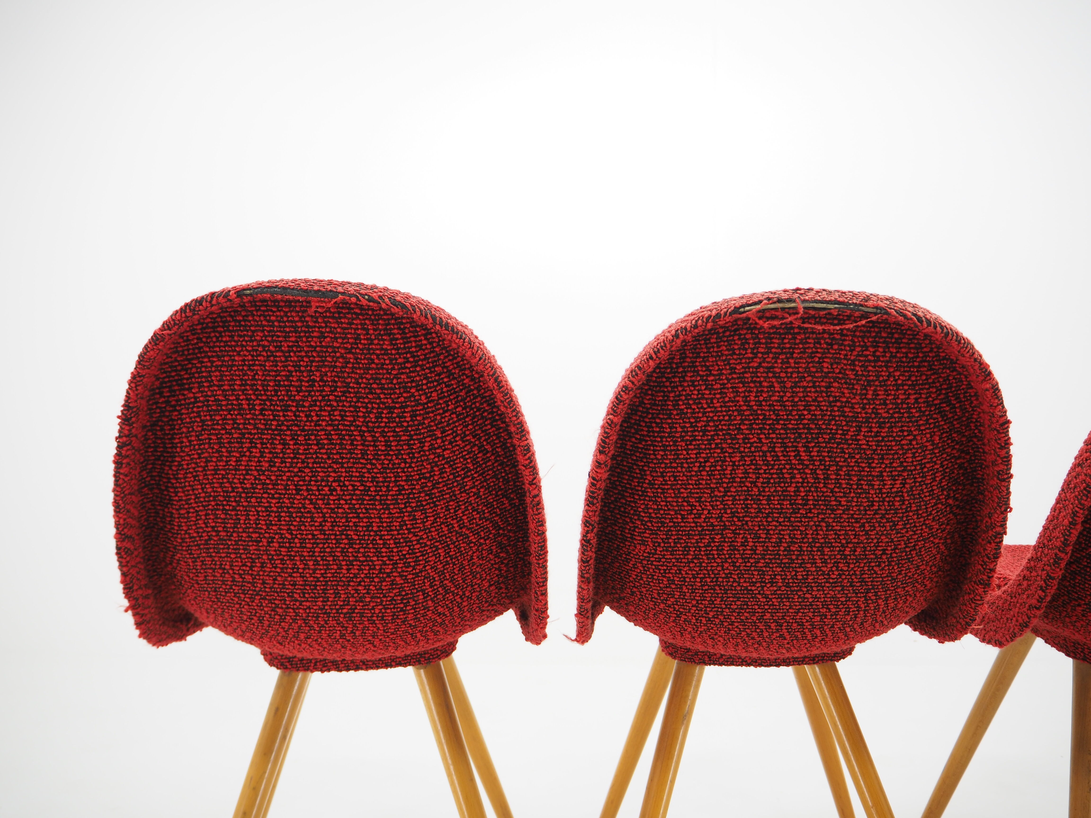 Set of 4 midcentury dining chairs designed by Miroslav Navrátil, 1960s