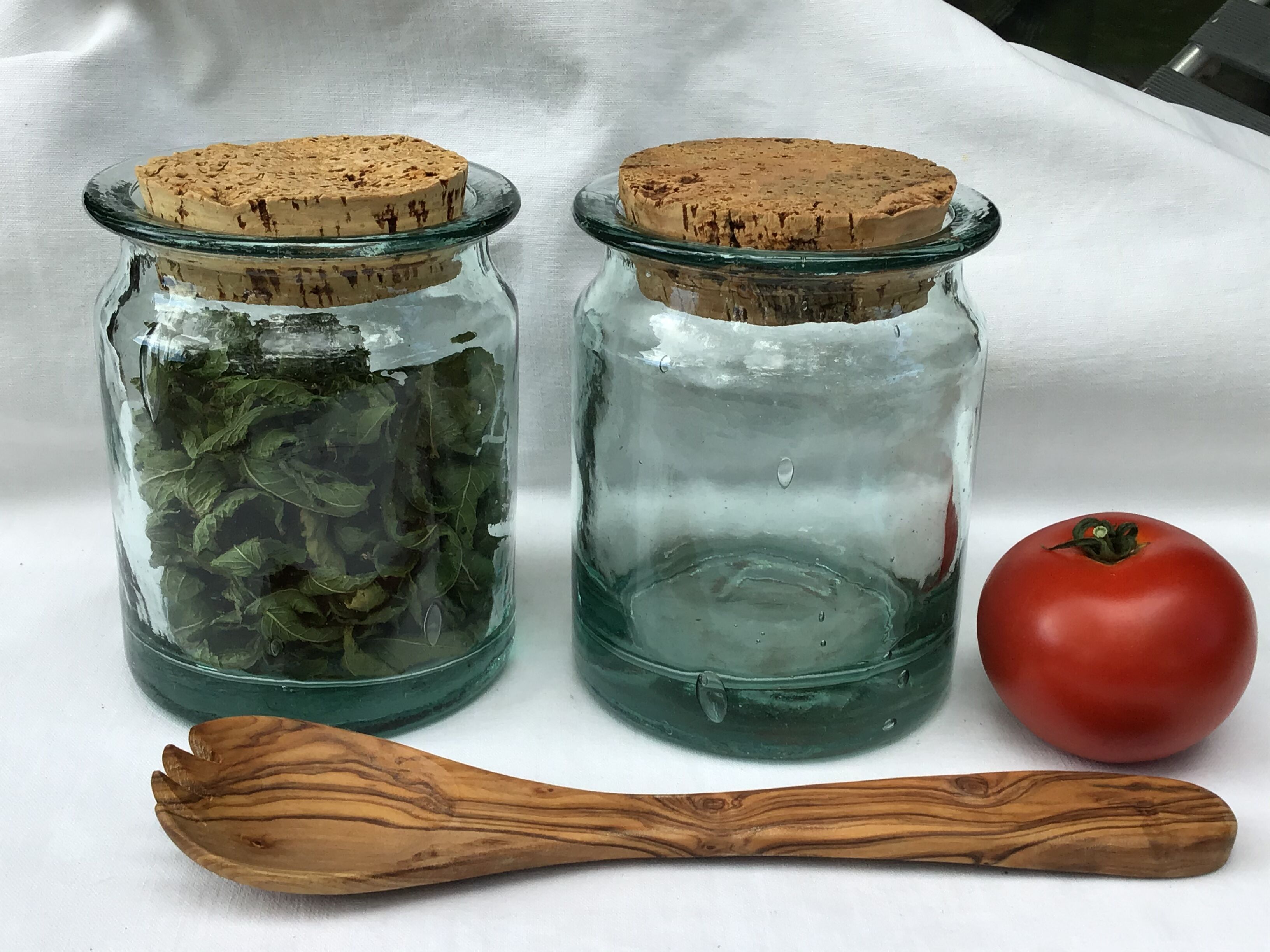 Pair jars green cork cork