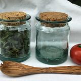 Pair jars green cork cork