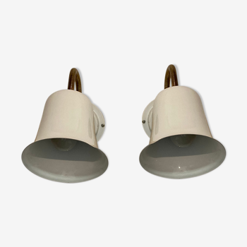 Pair of white sconces 1950