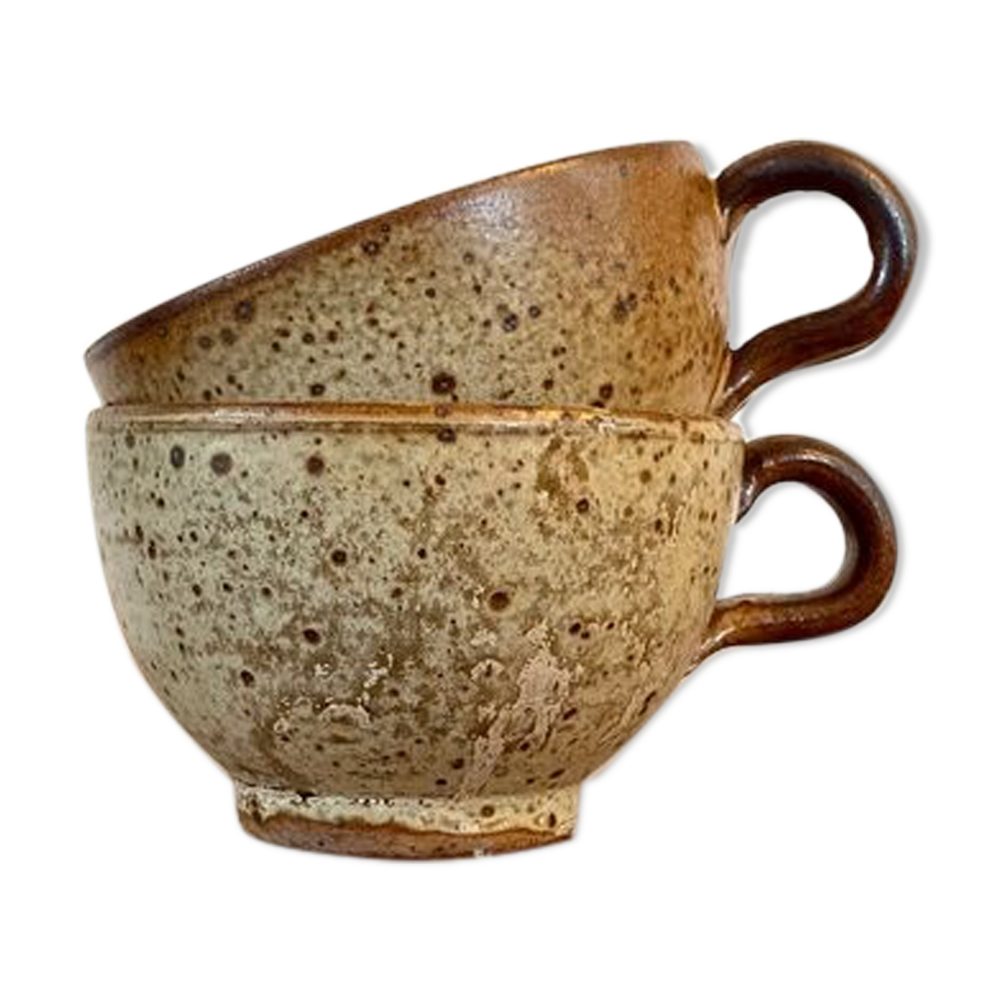 Pair of pyrity sandstone cups