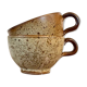 Paire de tasses en grès pyrité