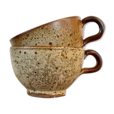 Pair of pyrity sandstone cups
