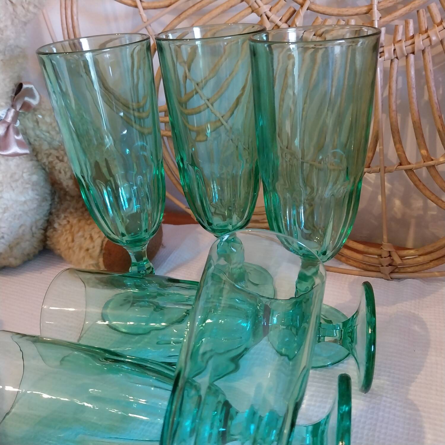 Vintage glass champagne flute