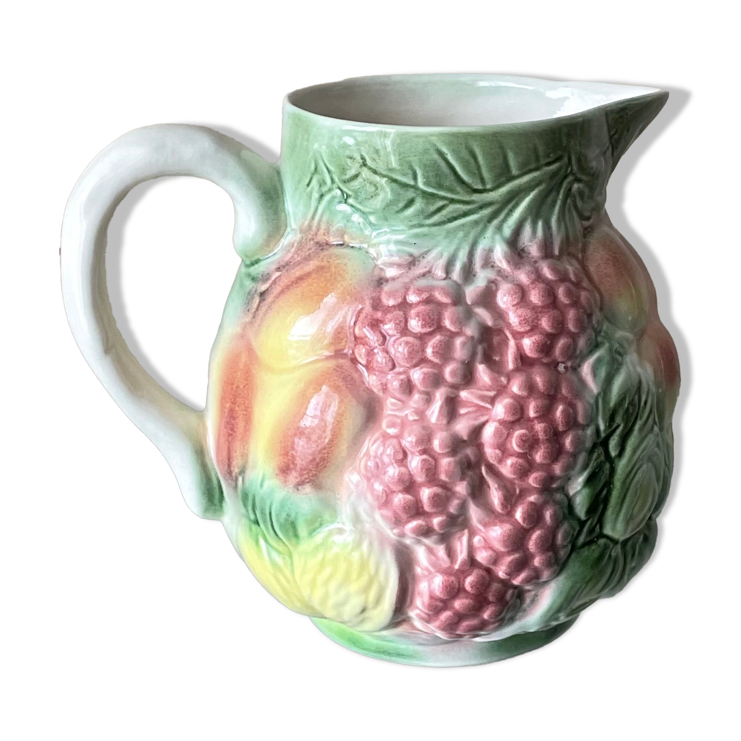 Vintage fruit slip pitcher