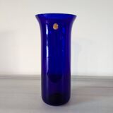 Bohemian vase in cobalt blue glass
