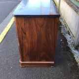 Louis Philippe style chest of drawers in walnut and marble top