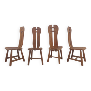 Lot de 4 chaises brutalistes