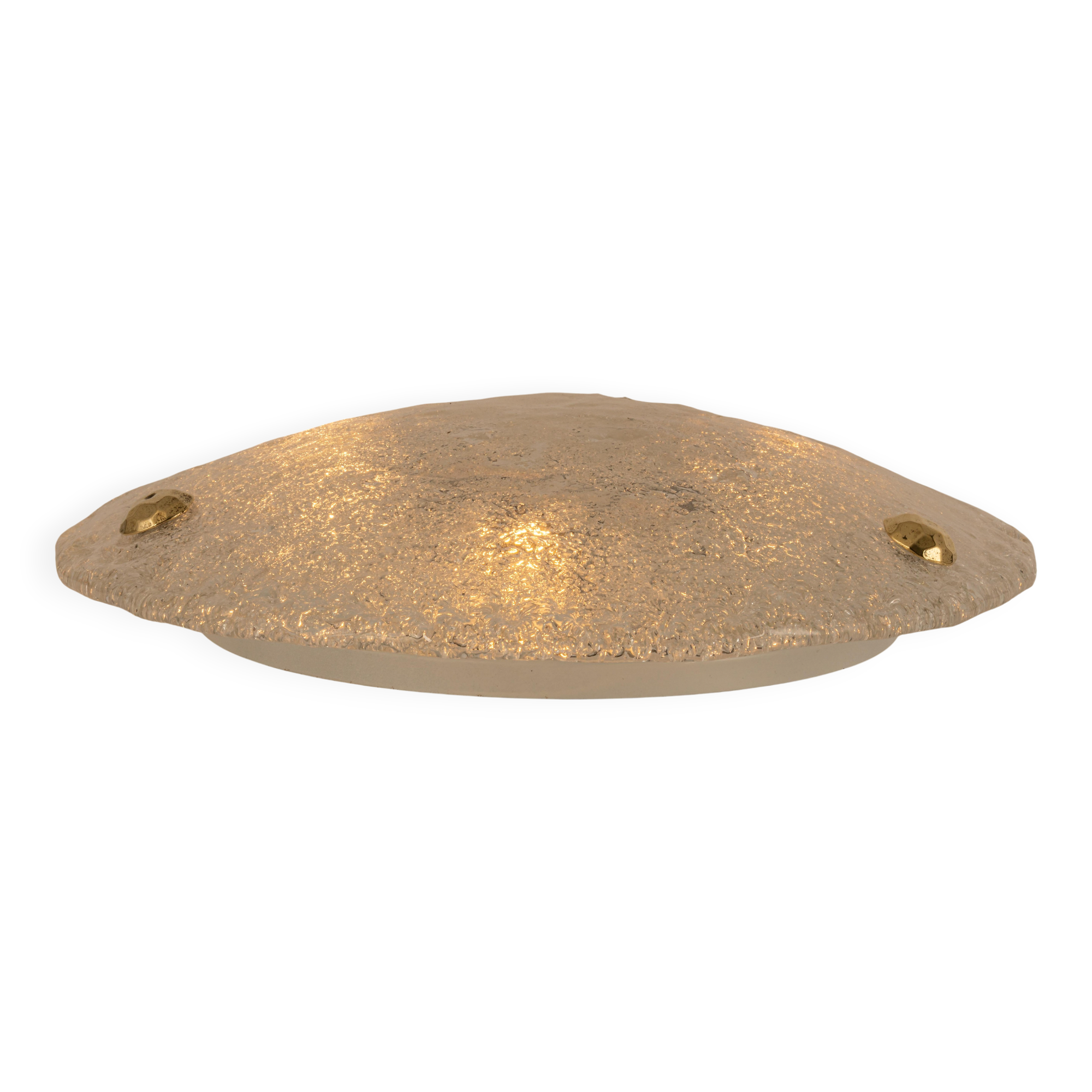 round glass ice Murano ceiling lights by Hillebrand, Germany, 1970s