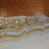 LOUIS XV style ledge in carved and patinated wood
