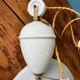 Period pendant lamp rises and falls in porcelain and opaline