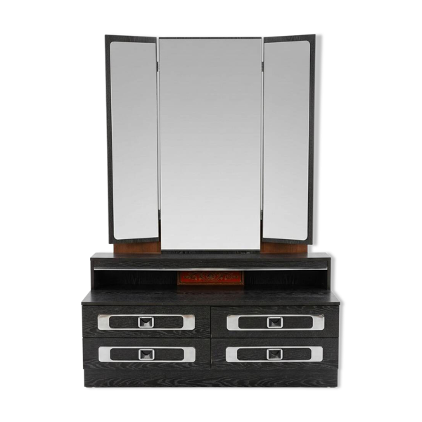 Coiffeuse vintage années 80 miroir triptyque — Beyit