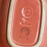 Plat ancien en céramique , coloris corail
