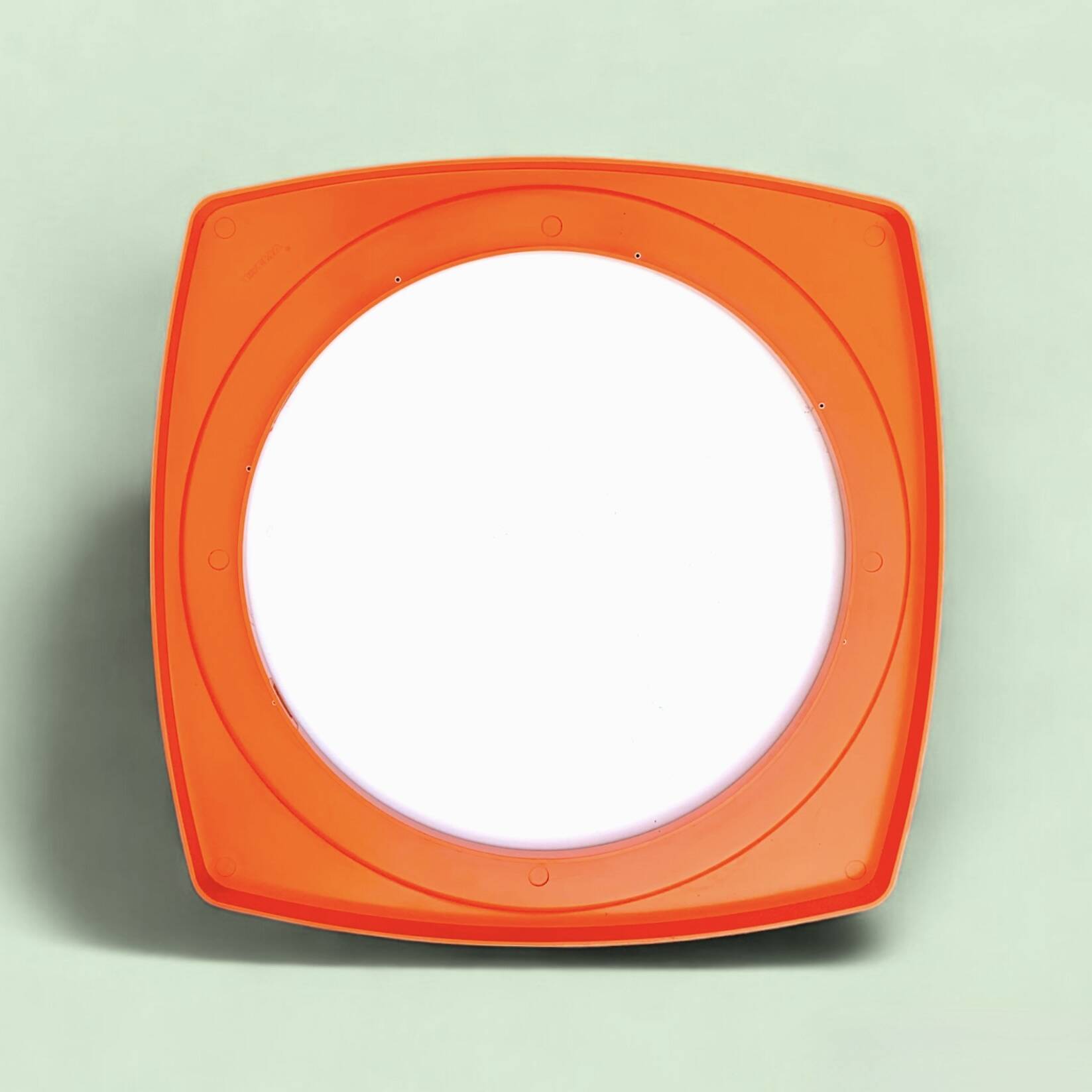 Space Age mirror in orange plastic Thema - made in Italy - 60 cm