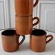 Set of 4 mugs in glazed sandstone 70s