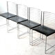 Set of 4 chrome and leather chairs by Cidue, Italy 1970's