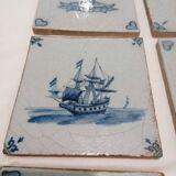 Carreaux anciens xviii siècle delft lot de 8