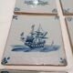Old 18th century Delft tiles set of 8