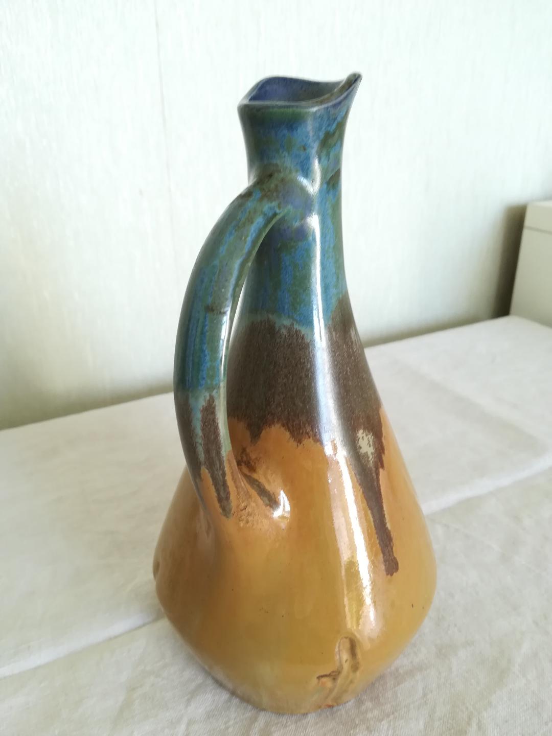 Art Deco flamed sandstone pitcher