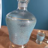 Sandblasted glass bottle service with golden edging Art Deco dp 0323120