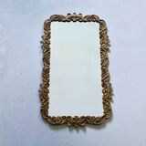 Rectangular vintage wall mirror with bronze frame, bronze mirror