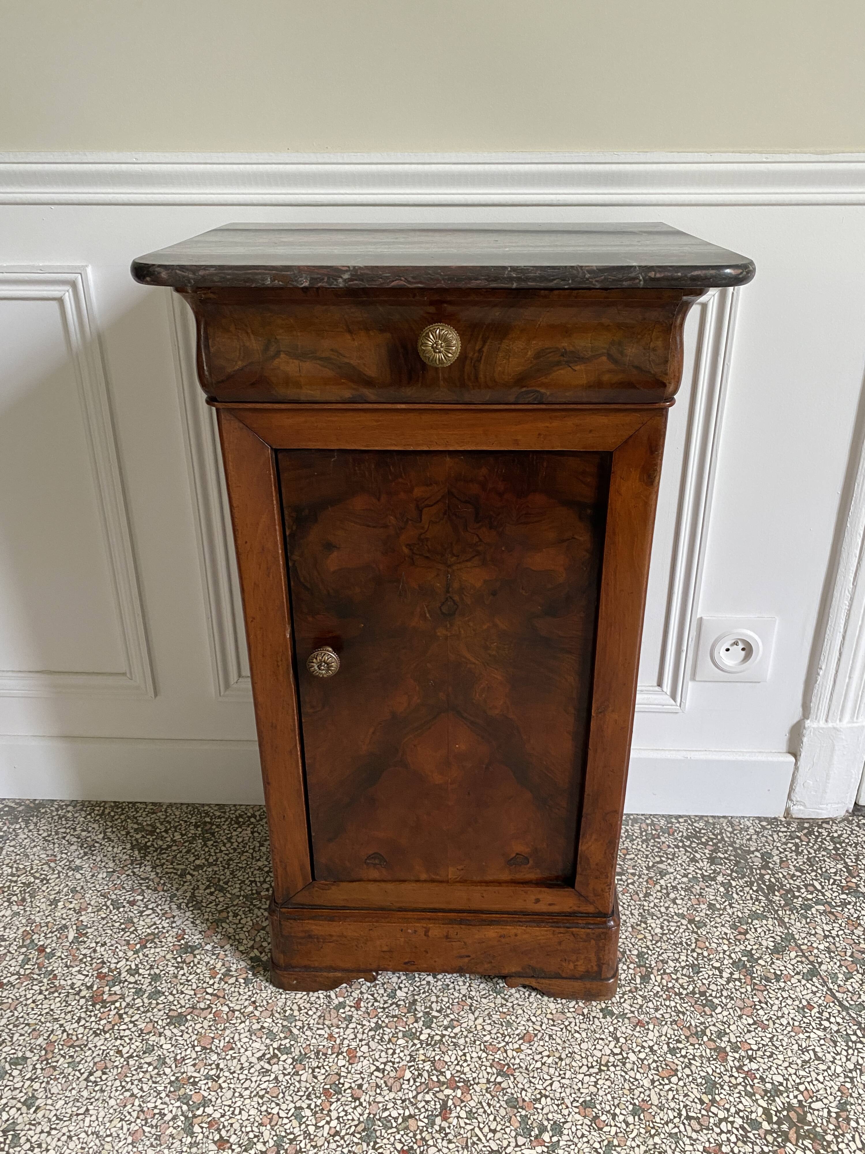 Bedside table / nightstand / column / Somno / Vintage mahogany stand