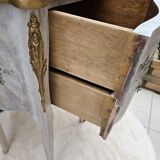 Louis XV style bedside table in marquetry