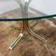 Glass round table - design 70s - Hollywood Regency
