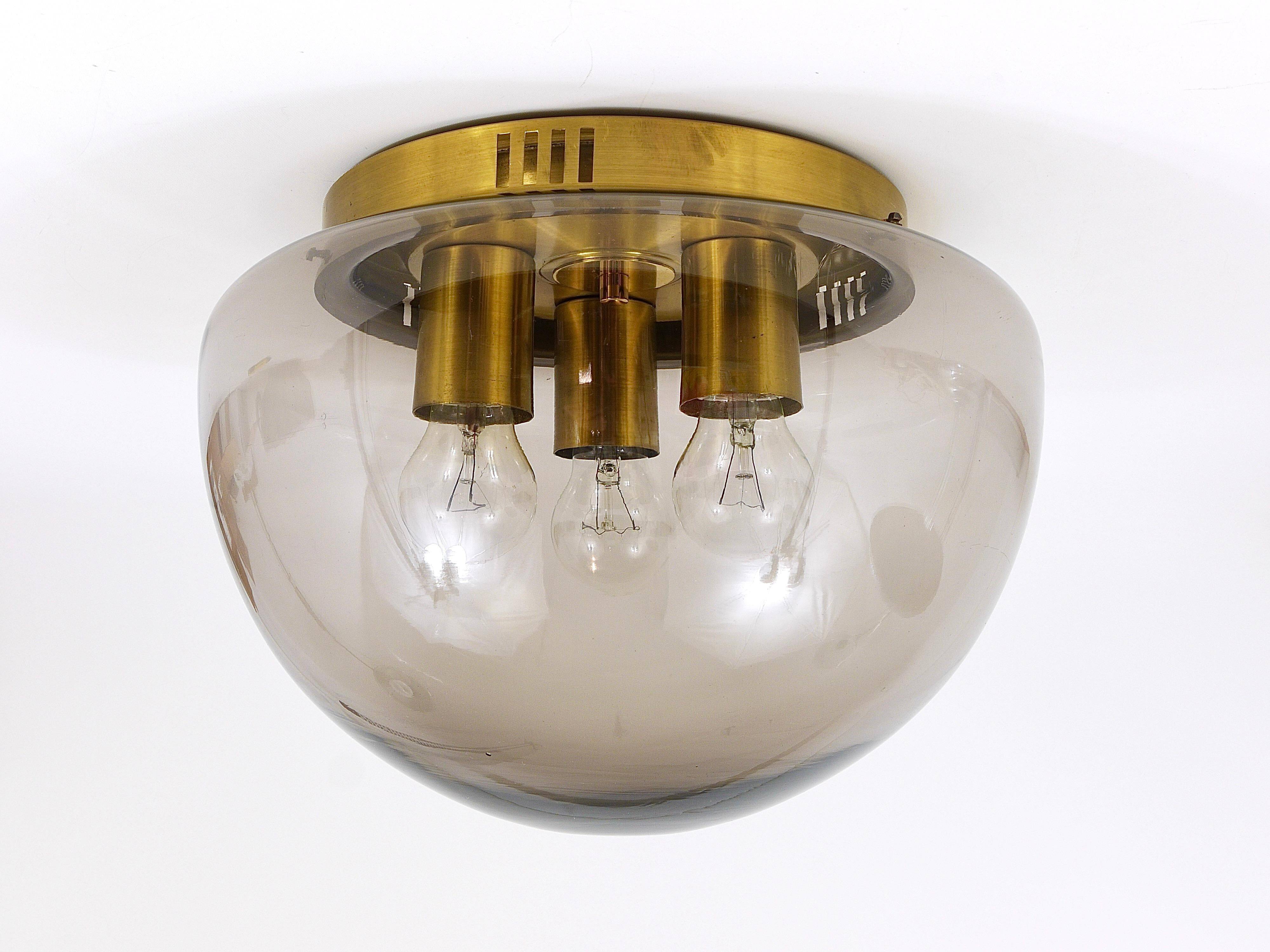 Ceiling light with glass globe in mid-century style by Peill & Putzler, Germany, 1970s.