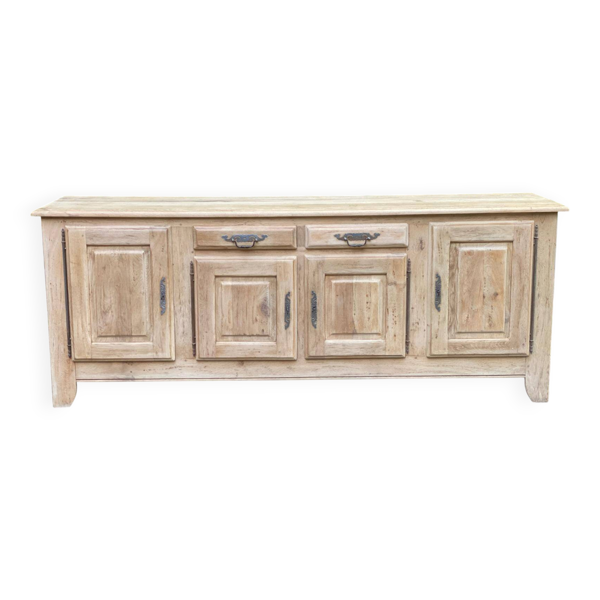 Vintage sideboard in solid oak from France, 20th century, 250cm