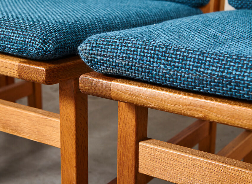 Set of 4 dining chairs model 3232 by Borge Mogensen for Fredericia Denmark 1958