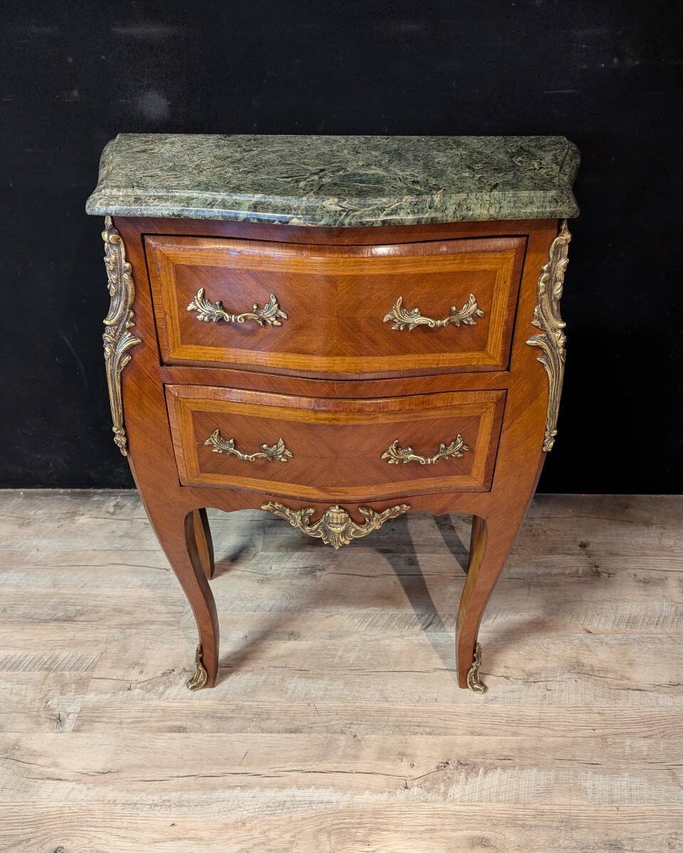 Louis XV Style Commode with Sea Green Marble