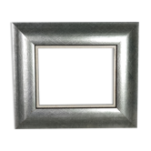 Cadre bois laque argenté 28,5x24,5 feuillure 18,6x14,6 cm occasion