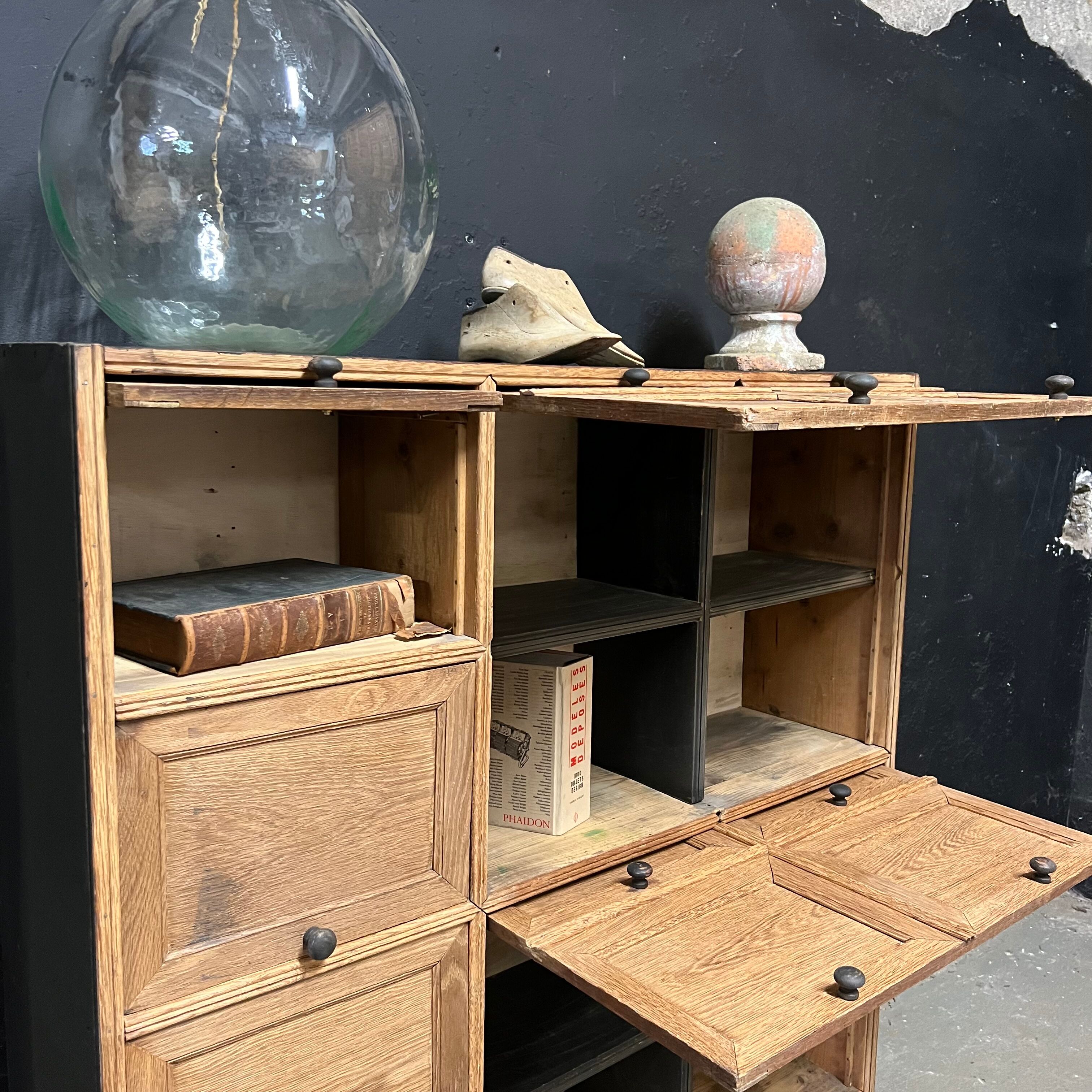 Oak clamshell cabinet